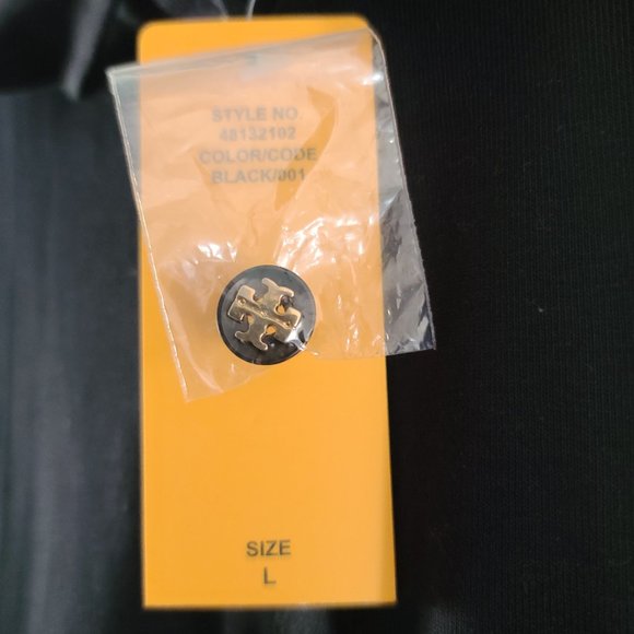 Tory Burch - Black Button Short Sleeve Polo Shirt - size: L - Picture 2 of 6